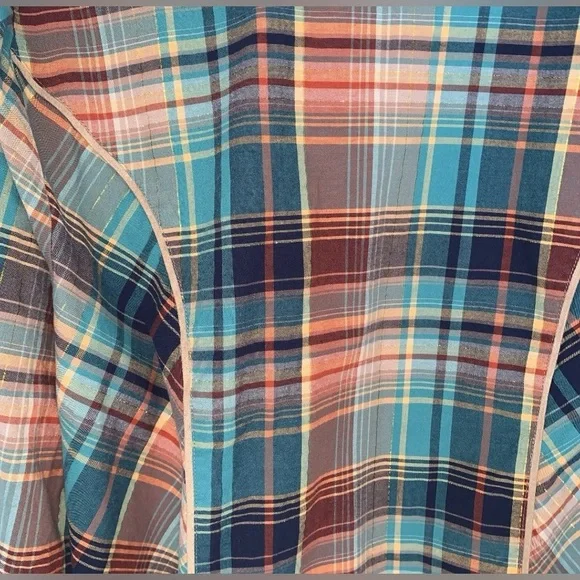 CJ Banks Multicolor Plaid Shirt Women’s Size X 99% Cotton - Picture 6 of 8